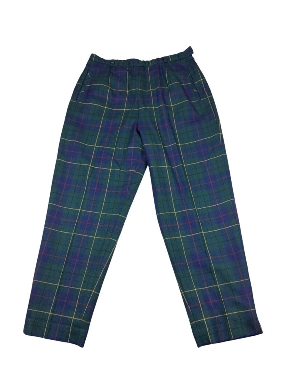 Pendleton Celebration Tartan Wool Pants Size 16 Petite Green Plaid (FF785)